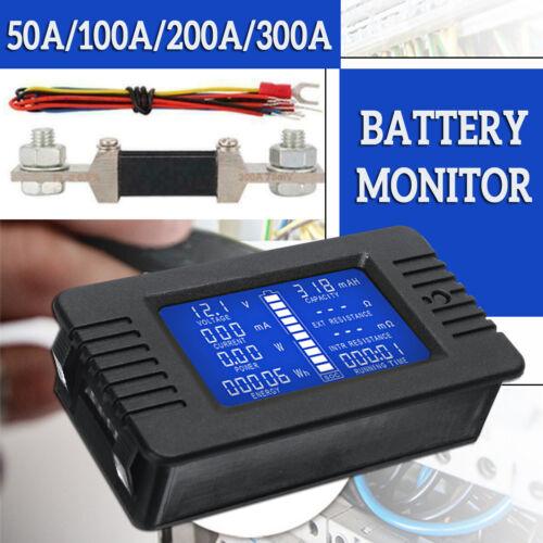 LCD Display DC Battery Monitor Meter 200V Voltmeter Amp For RV System 300A - Office Catch