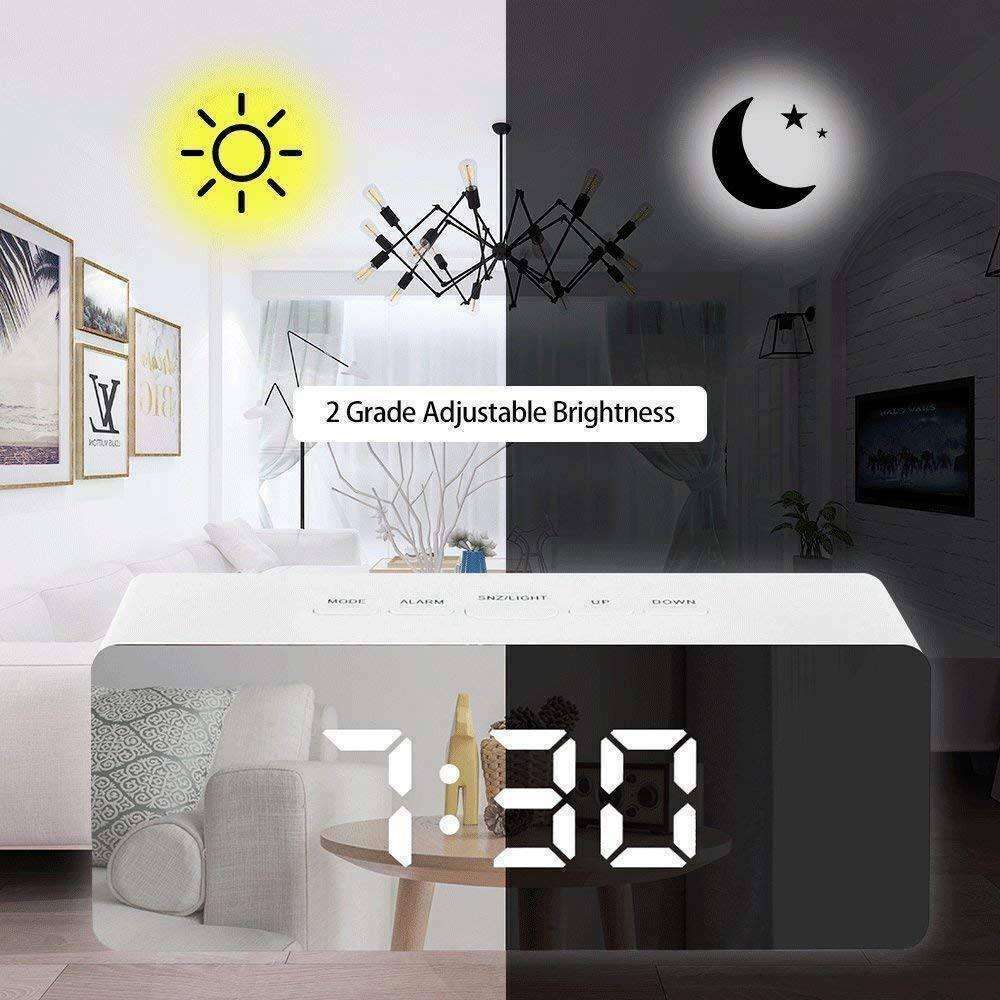 LED Digital Clock Display Desk Table Temperature Alarm Time Modern Home Decor - Office Catch