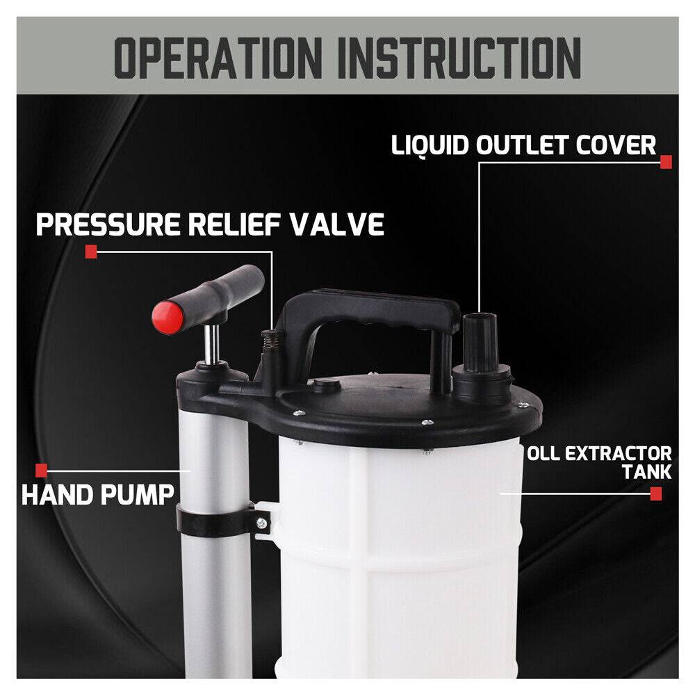 Manual Waste Oil Fluid Extractor Pump Suction Vacuum Fuel Car Boat Transfer 9L - Office Catch