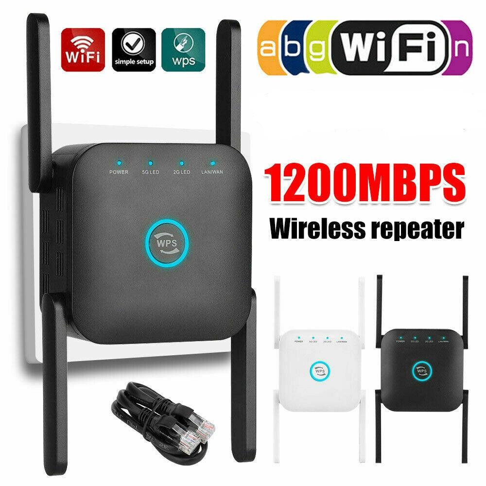 Network WiFi Extender 1200Mbps Dual-band WiFi Extender Wide Coverage - Office Catch