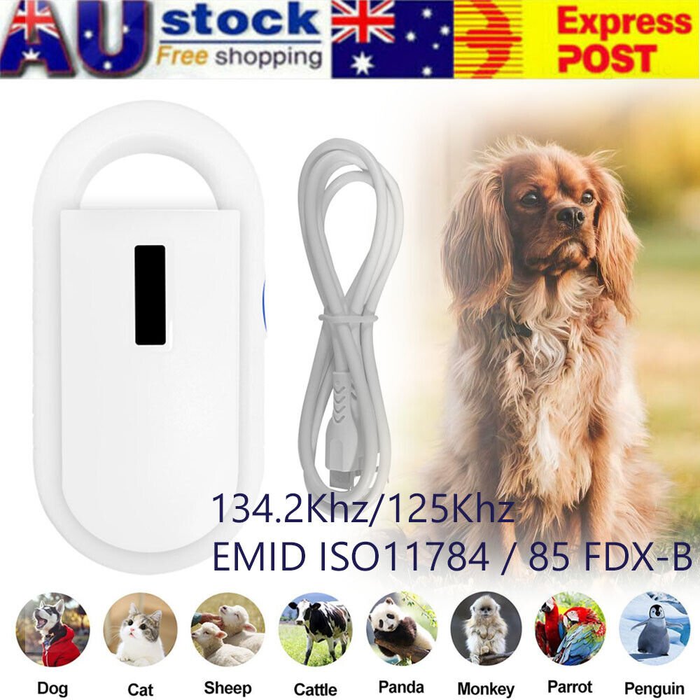 Pet Tag Reader USB Rechargeable Animal Microchip Scanner For Dog Cat - Office Catch