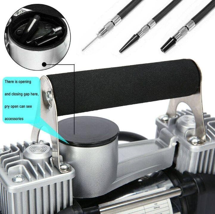 Portable 12V Car Air Compressor Tyre Pump Deflator 4wd Inflator Auto 150 PSI - Office Catch