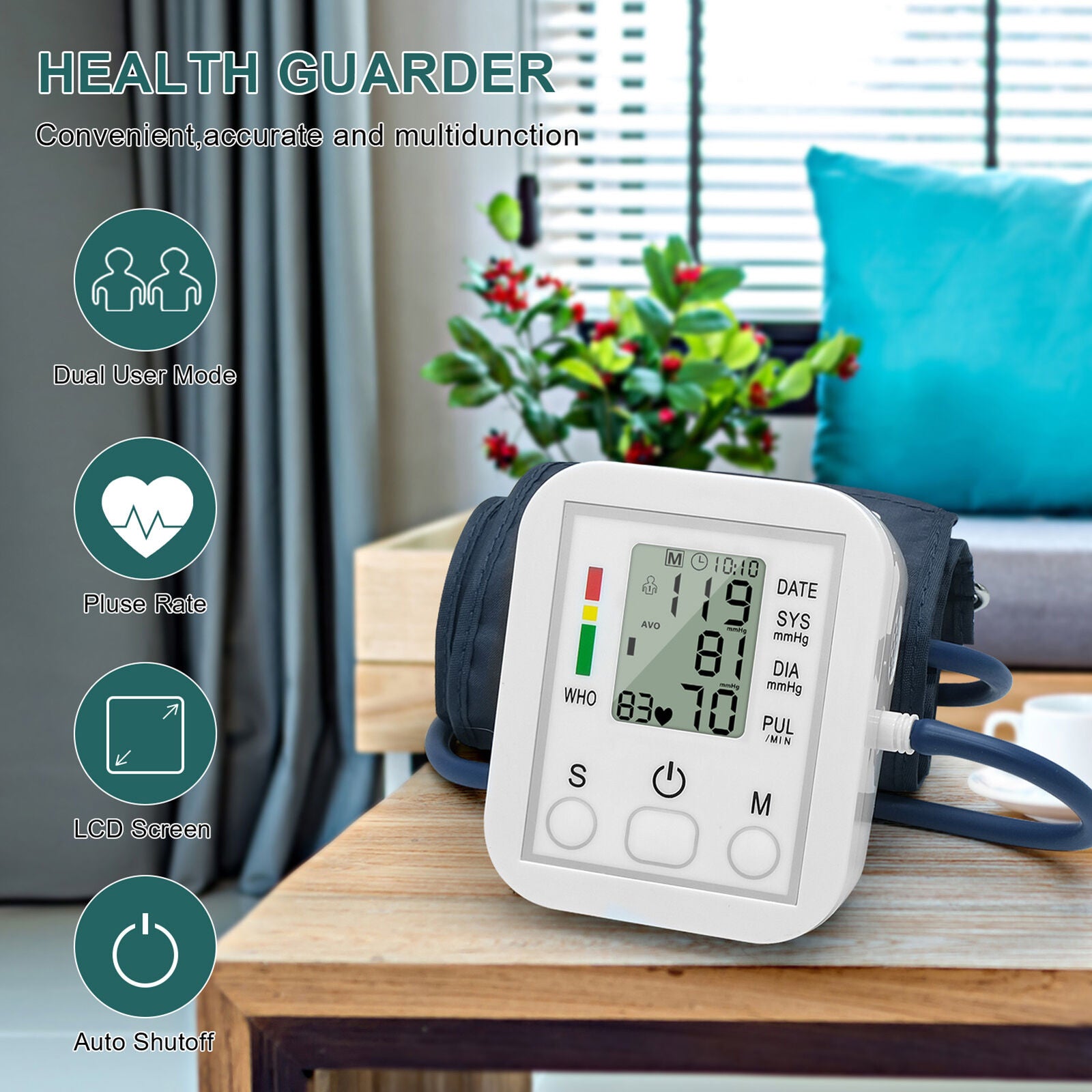 Portable Blood Pressure Monitor Heart Rate Monitor - Office Catch