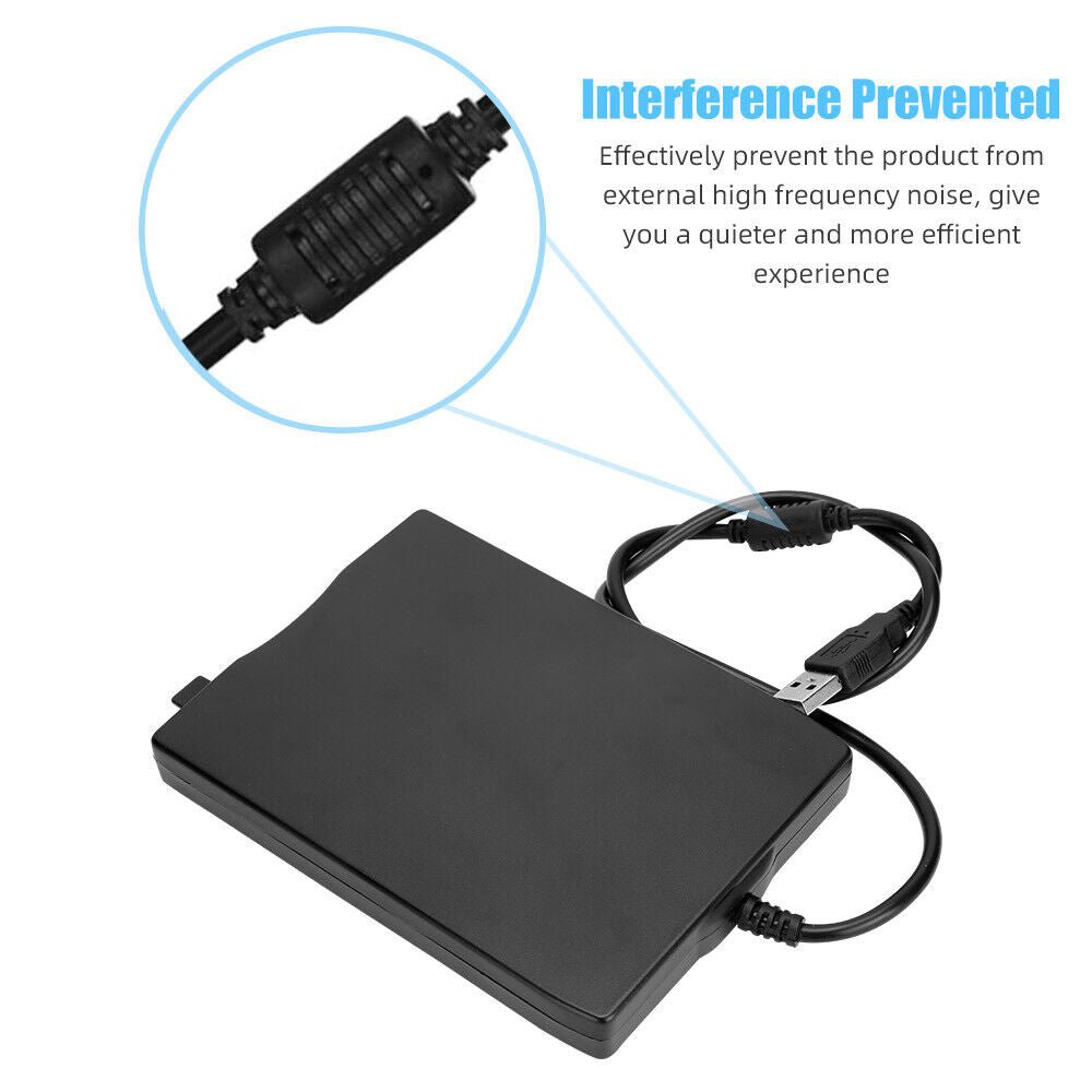 Portable USB Floppy Disk Drive External FDD 3.5" 1.44MB For Laptop Data Storage - Office Catch