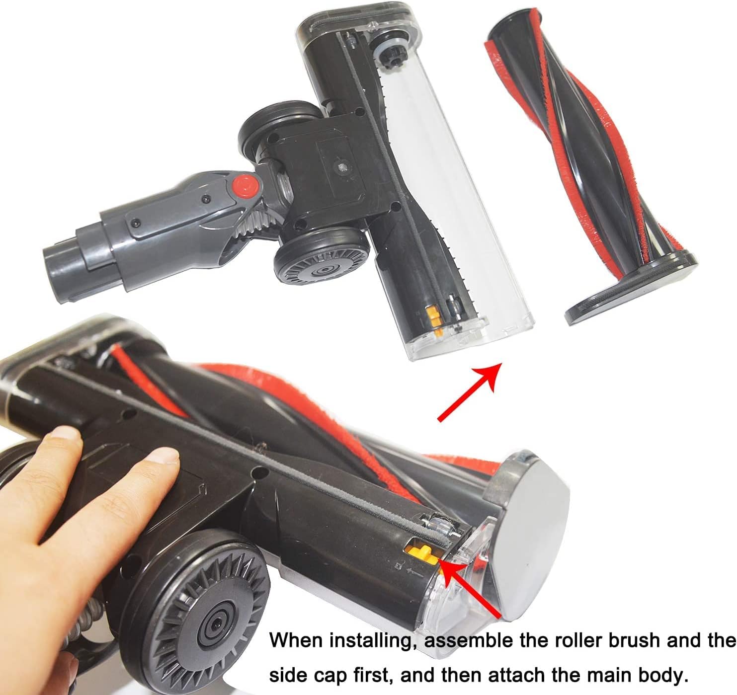 Powerhead with Front LED Lights for Dyson V7 V8 V10 V11 V15 Vacuum Cleaners - Replacement Motorized Vacuum Head Attachment Accessory for All Surfaces - Office Catch