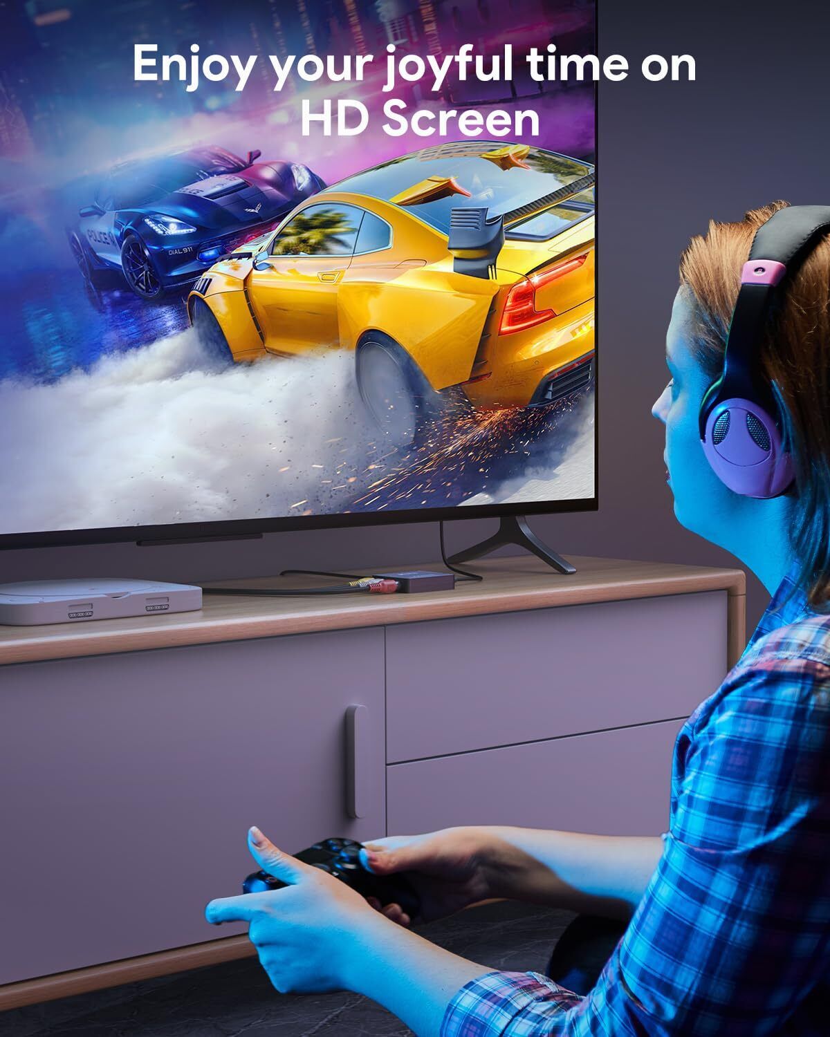 RCA To HDTV, AV To HDTV Converter, 1080P Mini RCA Composite CVBS Video Audio Converter Adapter - Office Catch