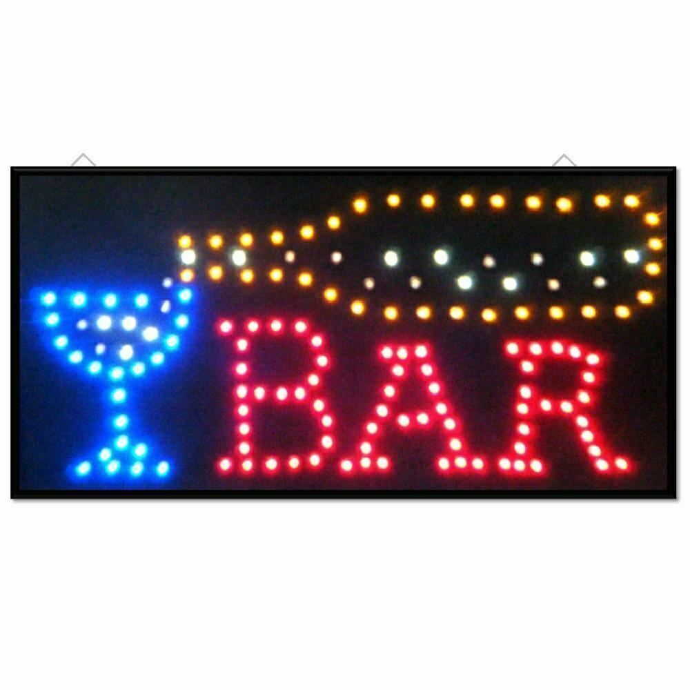 SIZE: 48CM X 25CM LED Bar Light Up Sign For Business Shop Bar - Office Catch