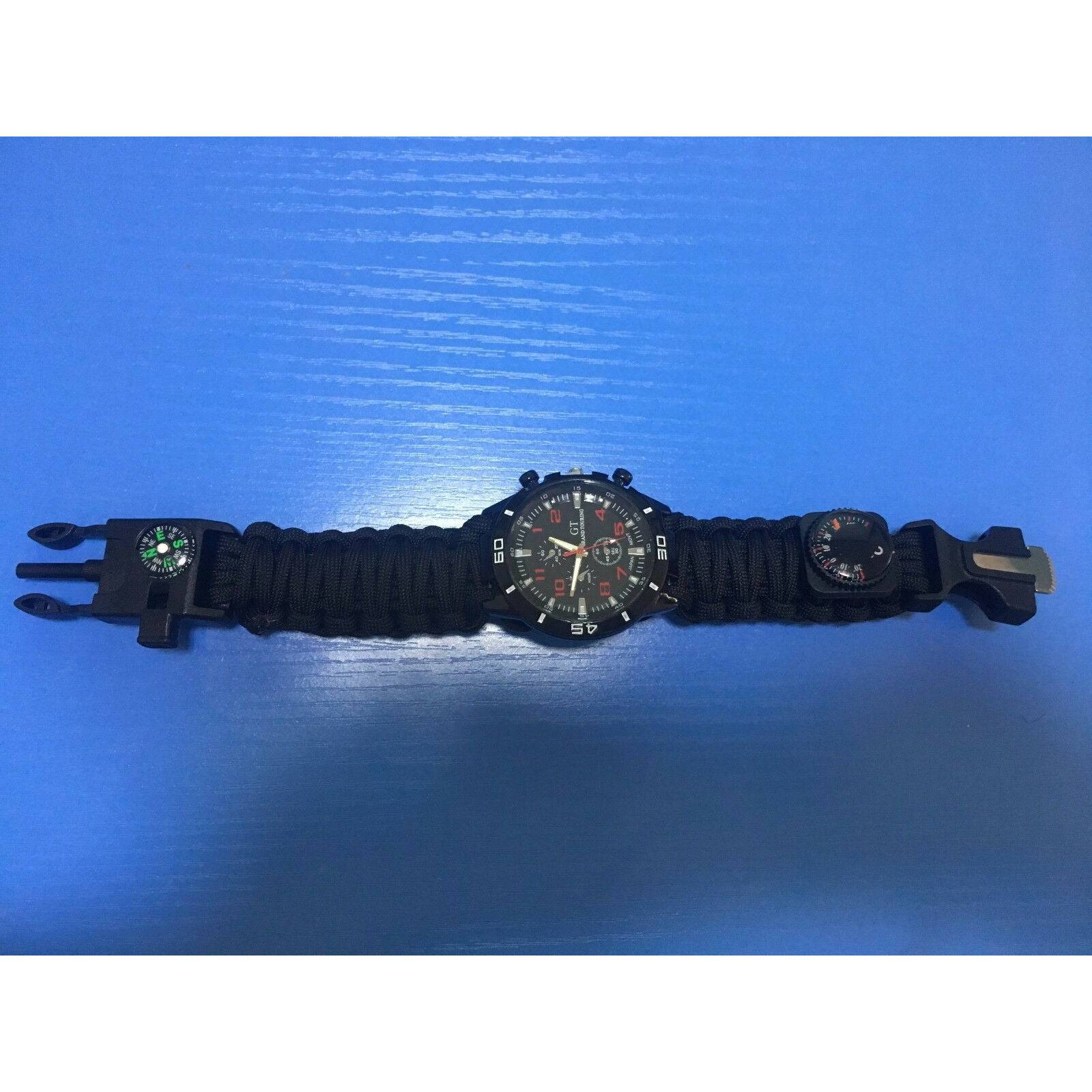 Survival Watch Compass 16 in 1 Flint Fire Thermometer - Office Catch