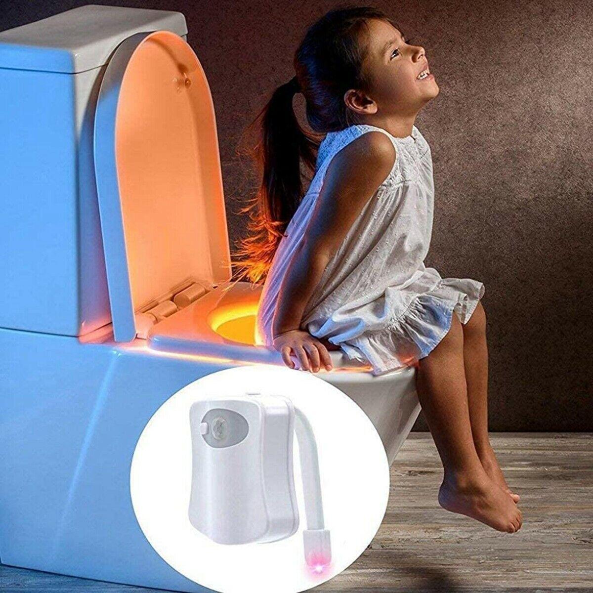 Toilet Bowl Bathroom LED Motion Seat Sensor Night Light With 8 Colour - Office Catch
