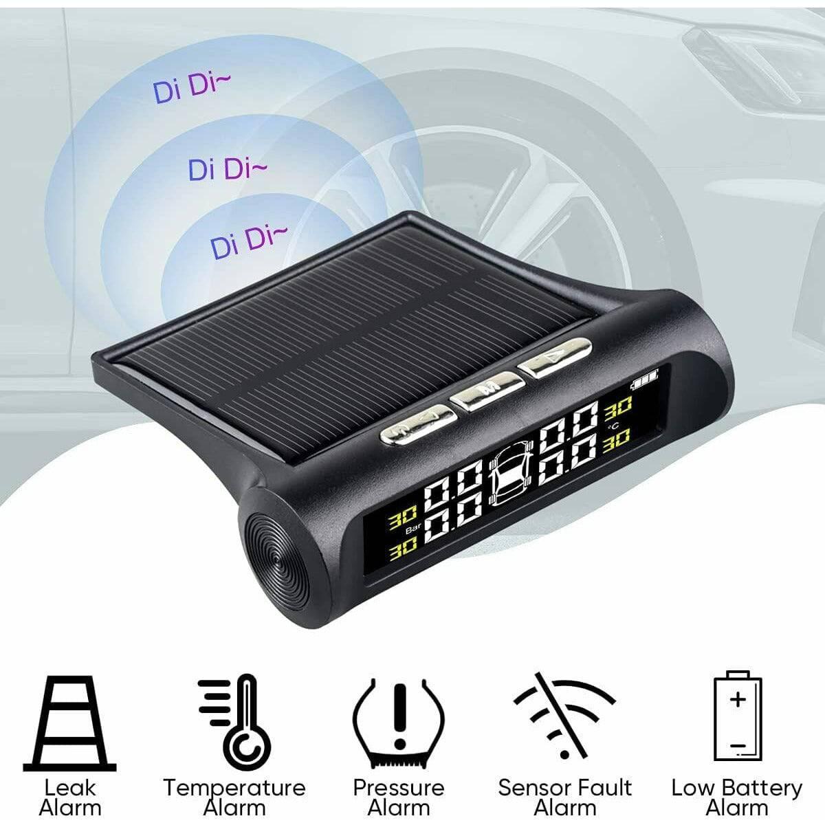 TPMS Wireless Tyre Pressure With Monitor System LCD Tester Including 4 Sensors For Car - Office Catch