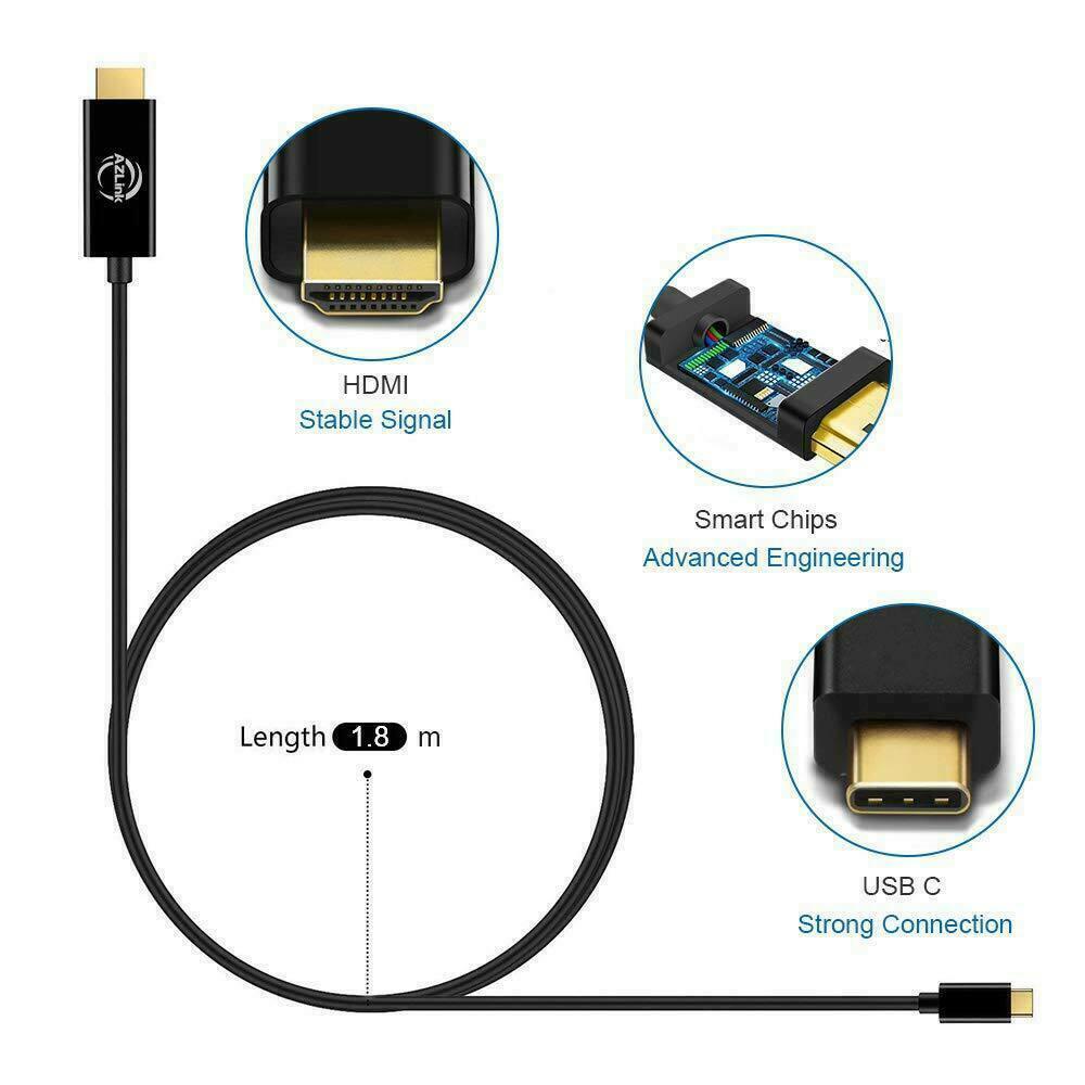 USB C to HDMI Cable USB 3.1 Type C Male to HDMI UHD 4K 2m Cable - Office Catch