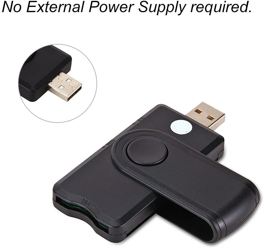 USB Smart Card Reader SD/TF/CAC/DOD/HC/MMC Micro SD Memory ID Bank Sim Card Adapter - Office Catch