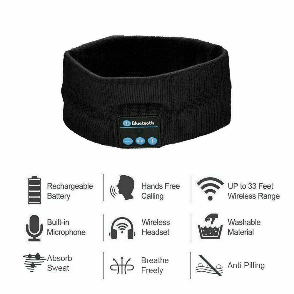 Wireless Bluetooth Eye Mask Headphones | Black - Office Catch