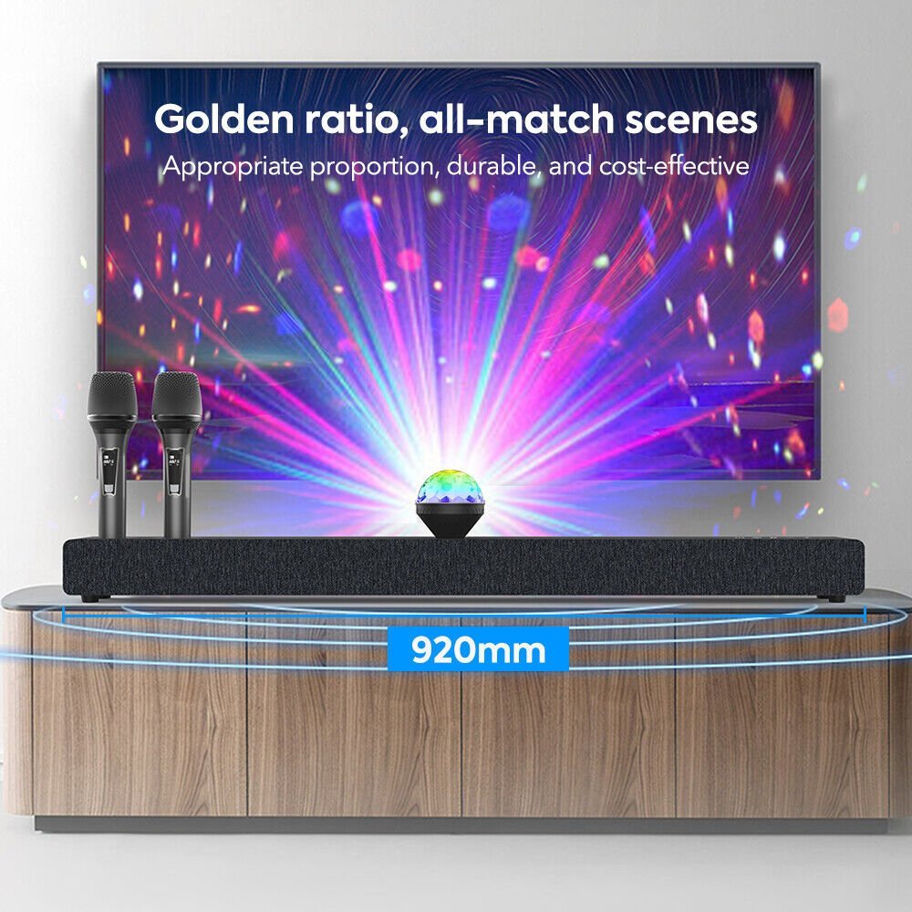Wireless Bluetooth Karaoke Soundbar W/ 2 Wireless Microphones. - Office Catch