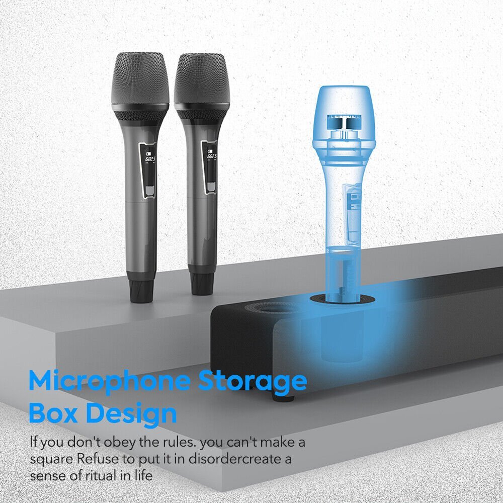 Wireless Bluetooth Karaoke Soundbar W/ 2 Wireless Microphones. - Office Catch