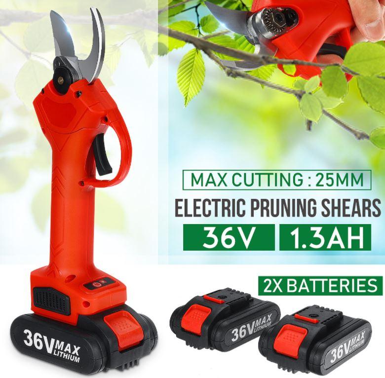 Wireless Electric Pruning Shears Li-ion Secateur Garden Branch Cutter Tools(with 2 Battery) - Office Catch