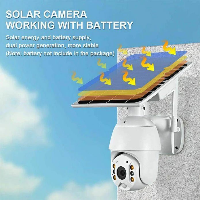Wireless Solar Powered WIFI Security Camera Outdoor Flood Light LED PTZ - Office Catch