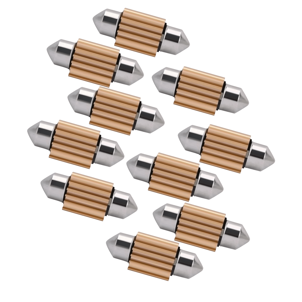 10x 31mm White Festoon LED Car Bulbs – Interior Dome, Map, Plate Lights (15 SMD) - Office Catch