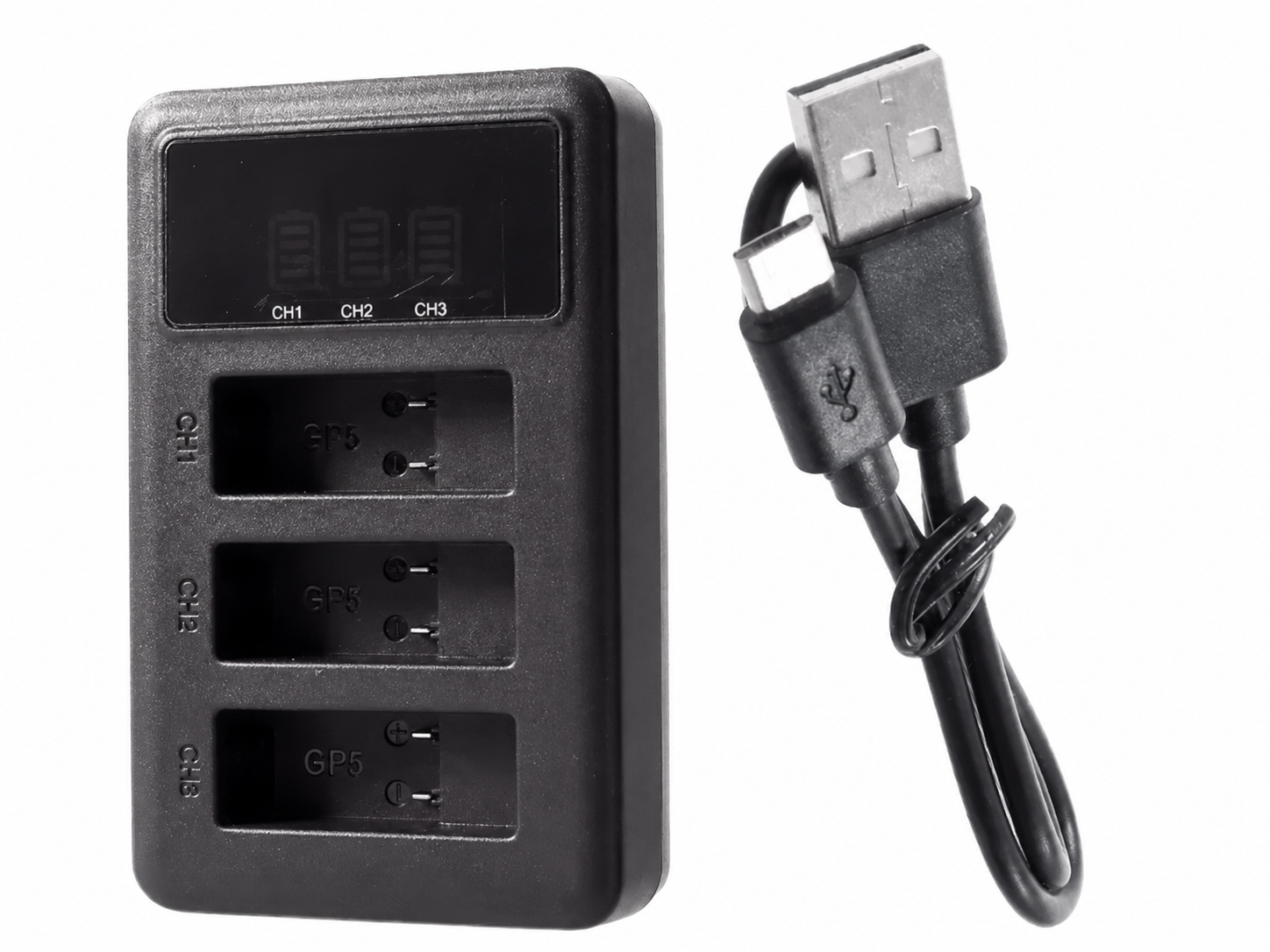 TAVICE Ultra Fast Charging USB Triple Battery Charger for GoPro HERO3 HERO3+ HERO4 Action Cameras | Charger Only Compact Fast USB
