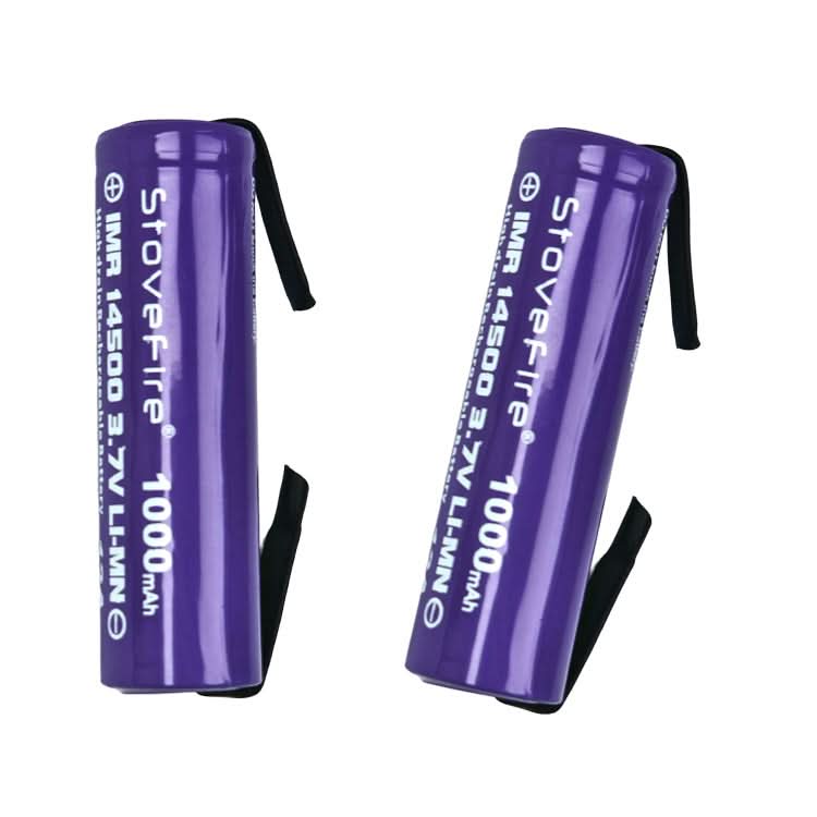 [2 Pack] 14500 1000mAh AA 3.7V Li - ion Rechargeable Batteries with Solder Tabs | Hair Clipper & Beard Shaver Compatible (Copy) (Copy) - Office Catch