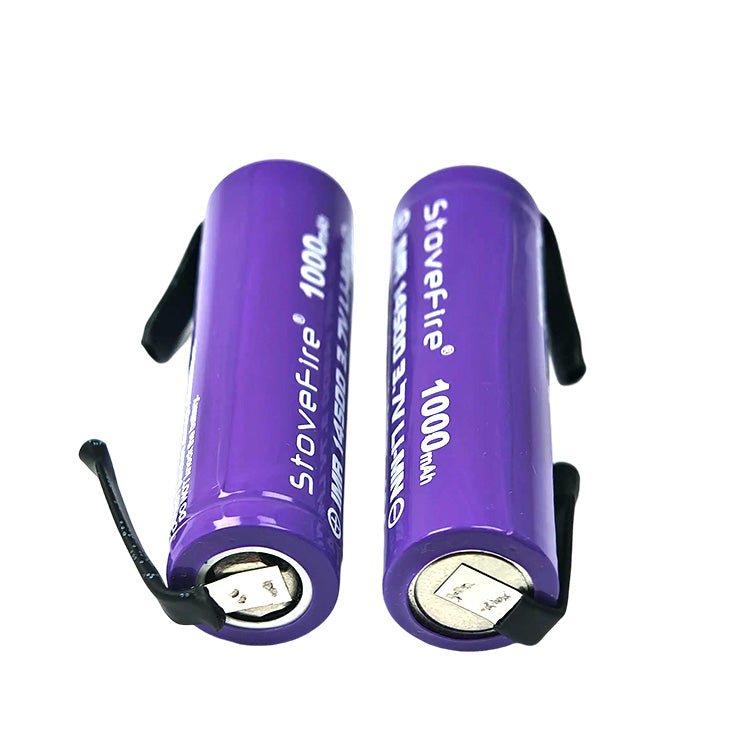 [2 Pack] 14500 1000mAh AA 3.7V Li - ion Rechargeable Batteries with Solder Tabs | Hair Clipper & Beard Shaver Compatible (Copy) (Copy) - Office Catch