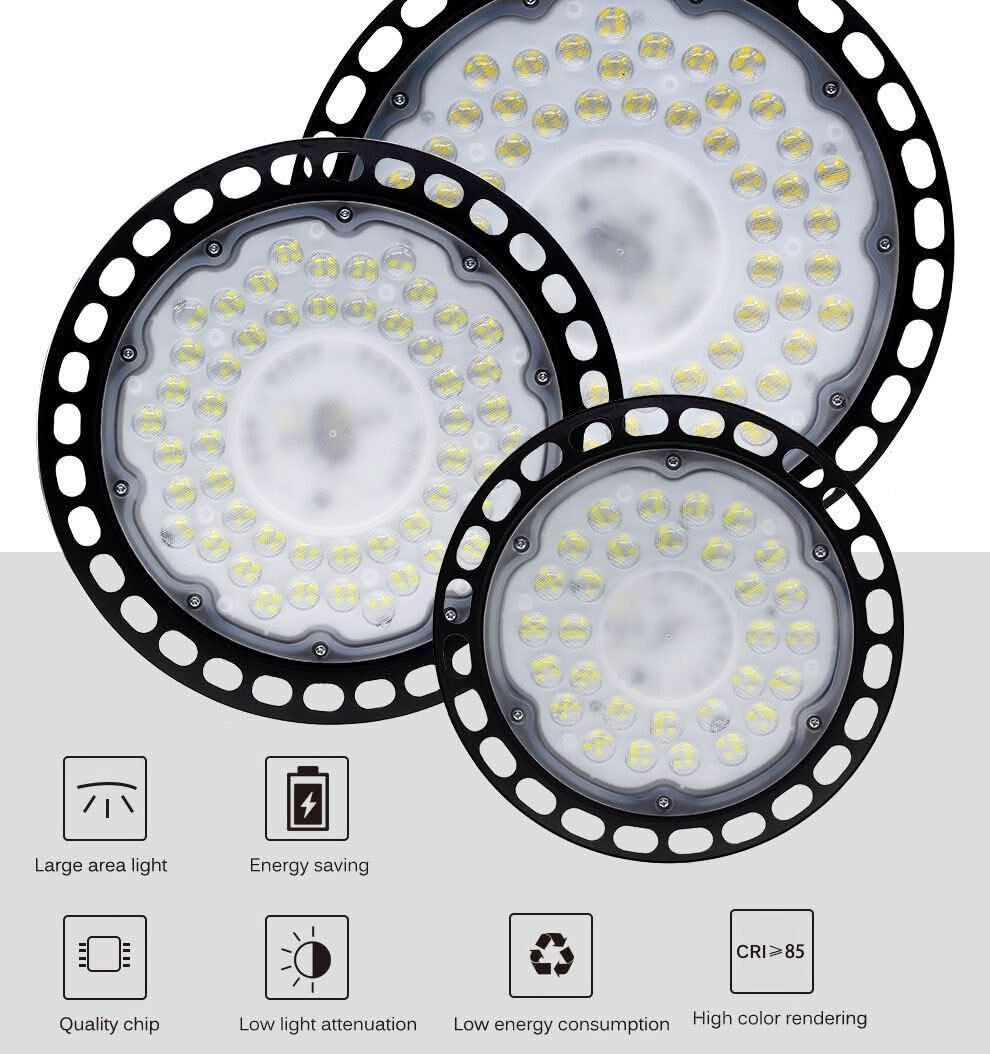 2 - Pack 500W LED UFO High Bay Lights – 150LM/W Industrial Fixtures, 6500K, AU Plug - Office Catch