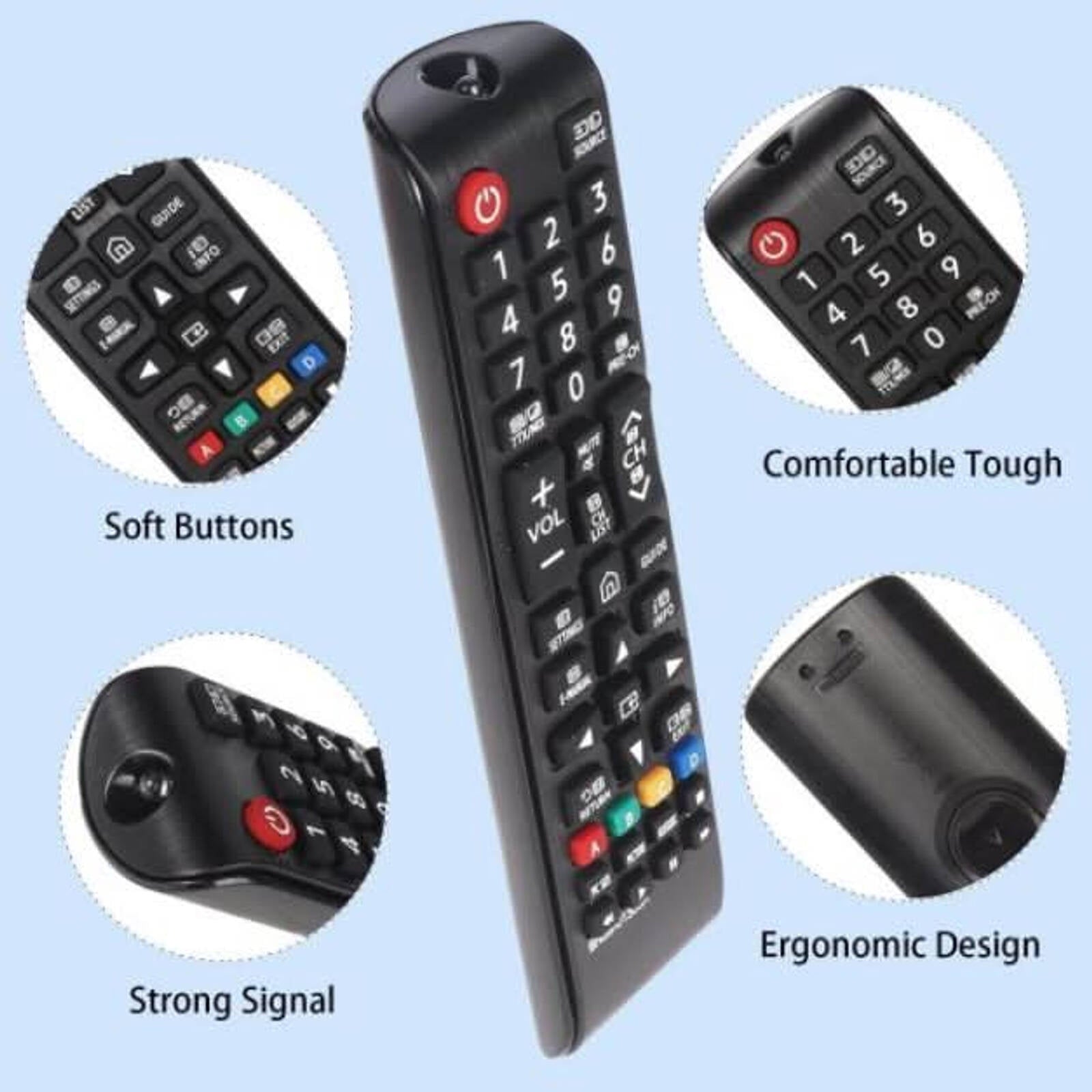 [2 Pack] BN59 - 01303A Replacement Remote Control for Samsung LCD LED Smart TV – Compatible with NU7100, NU7170, NU7199, N5300, NU7090 Series - Office Catch