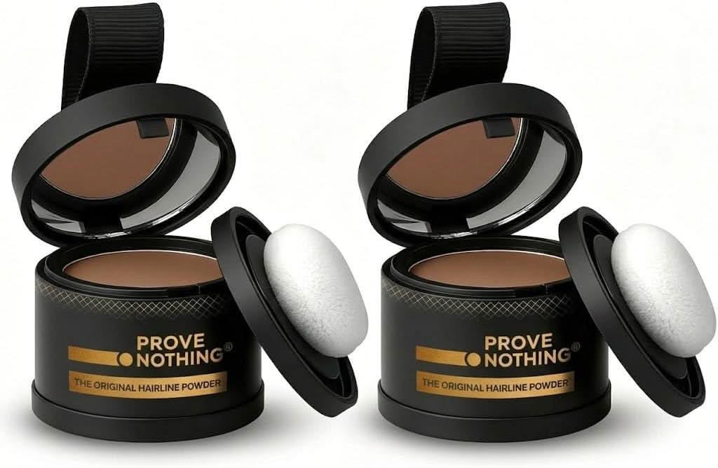 [2 Pack] Hairline Powder Instantly Conceals Hair Loss – Root Touch Up Hair Powder | Gray Hair Cover Up for Women & Men | Root Cover Up | Hair Fibers for Thinning Hair | Stain - Proof 48 Hours (Light Brown) - Office Catch