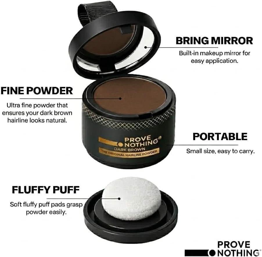 [2 Pack] Hairline Powder Instantly Conceals Hair Loss – Root Touch Up Hair Powder | Gray Hair Cover Up for Women & Men | Root Cover Up | Hair Fibers for Thinning Hair | Stain - Proof 48 Hours (Medium Brown) - Office Catch