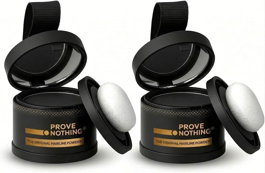 [2 Pack] Hairline Powder Instantly Conceals Hair Loss, Root Touch Up Hair Powder, Gray Hair Cover Up for Women & Men, Root Cover Up, Hair Fibers for Thinning Hair, Stain - Proof 48 Hours (Dark Brown) - Office Catch