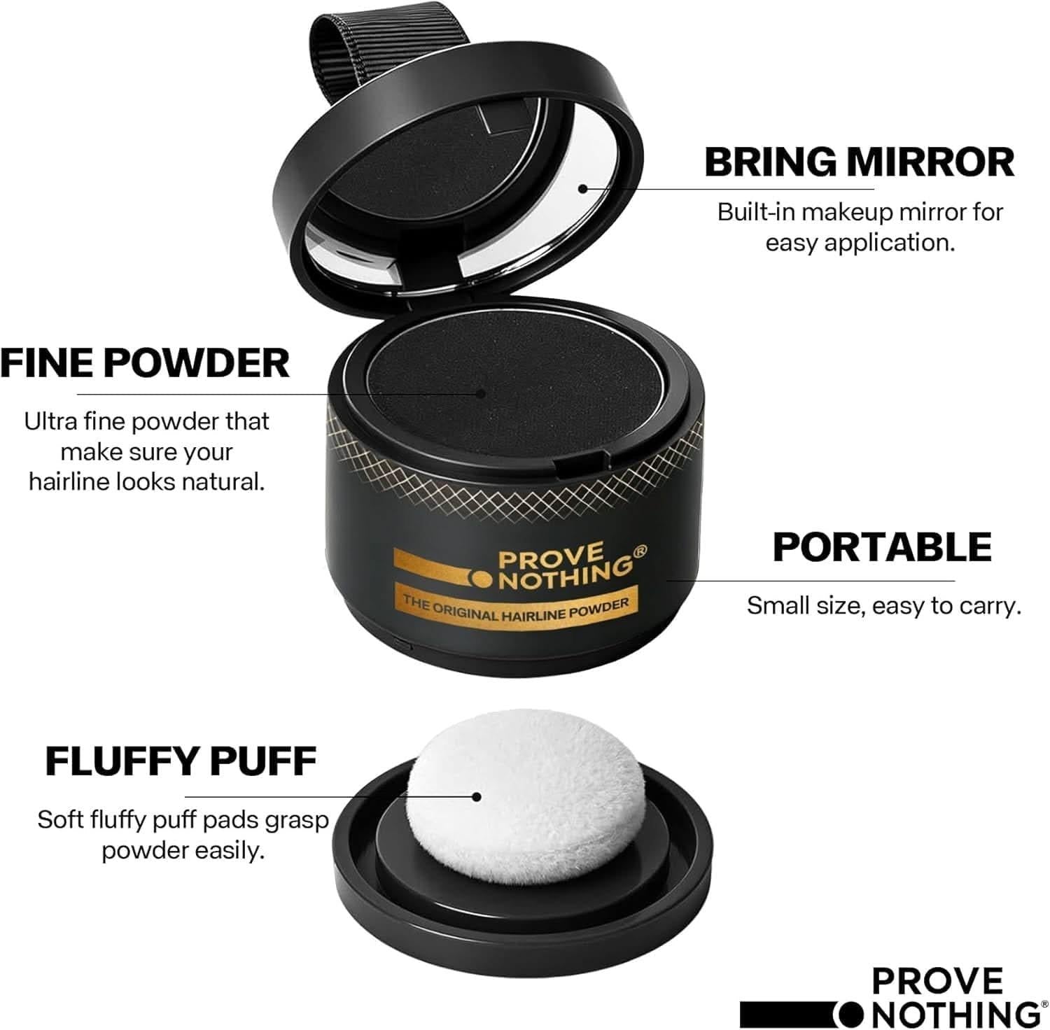 2 Pack] Hairline Powder Instantly Conceals Hair Loss – Root Touch Up Powder | Gray Hair Cover Up for Women & Men | Hair Fibers for Thinning Hair | Stain - Proof 48 Hours (Black) - Office Catch
