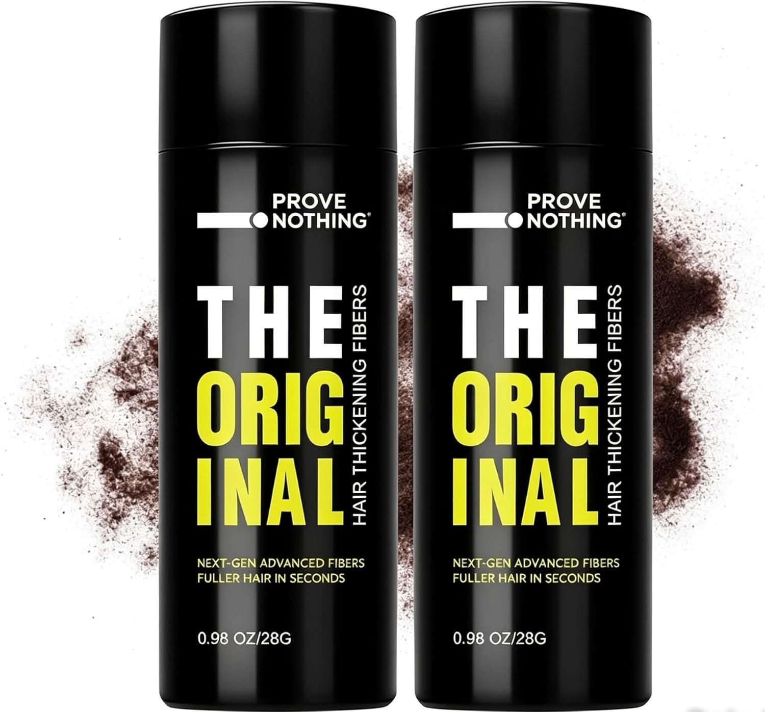 [2 PACK] PROVE NOTHING Hair Building Fibers 56g Hair Thickening Fibers for Thinning Hair Instantly Fills Bald Spots & Hair Loss Areas Natural Black, Long - Lasting Volume for Men & Women (Dark Brown) - Office Catch