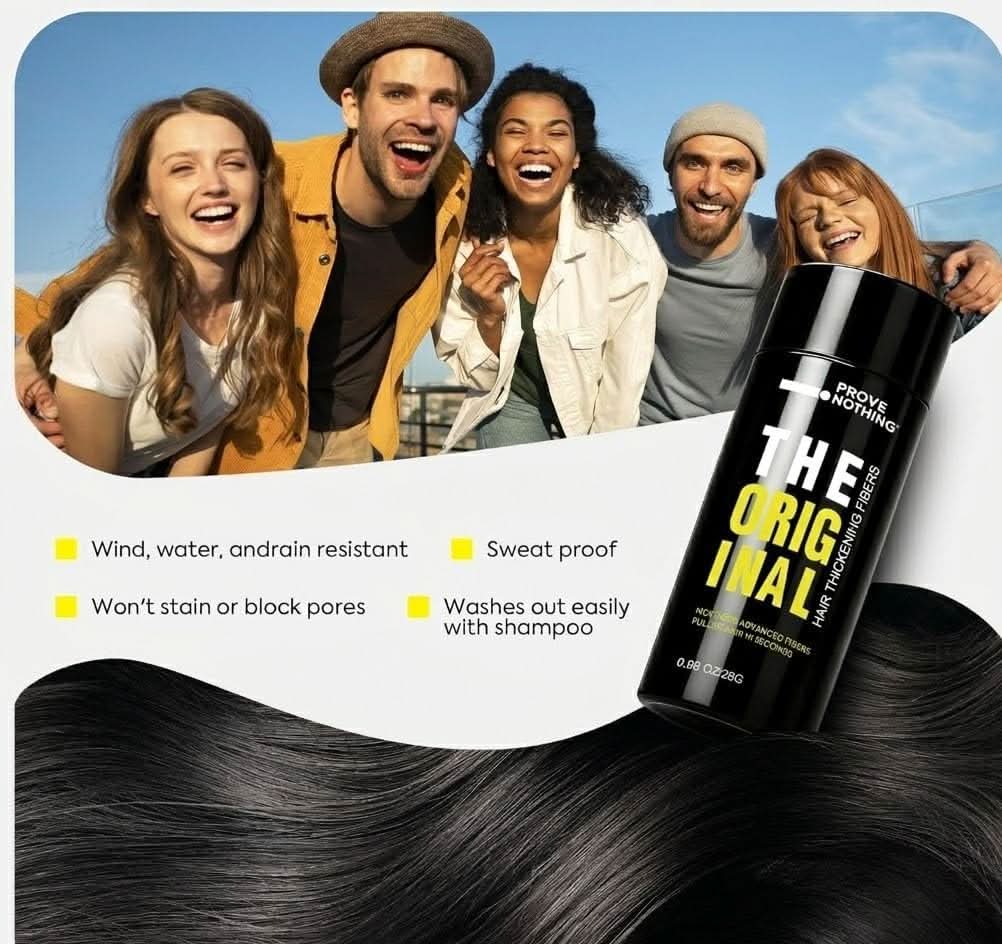 [2 PACK] PROVE NOTHING Hair Building Fibers 56g Hair Thickening Fibers for Thinning Hair Instantly Fills Bald Spots & Hair Loss Areas Natural Black, Long - Lasting Volume for Men & Women (Black) - Office Catch