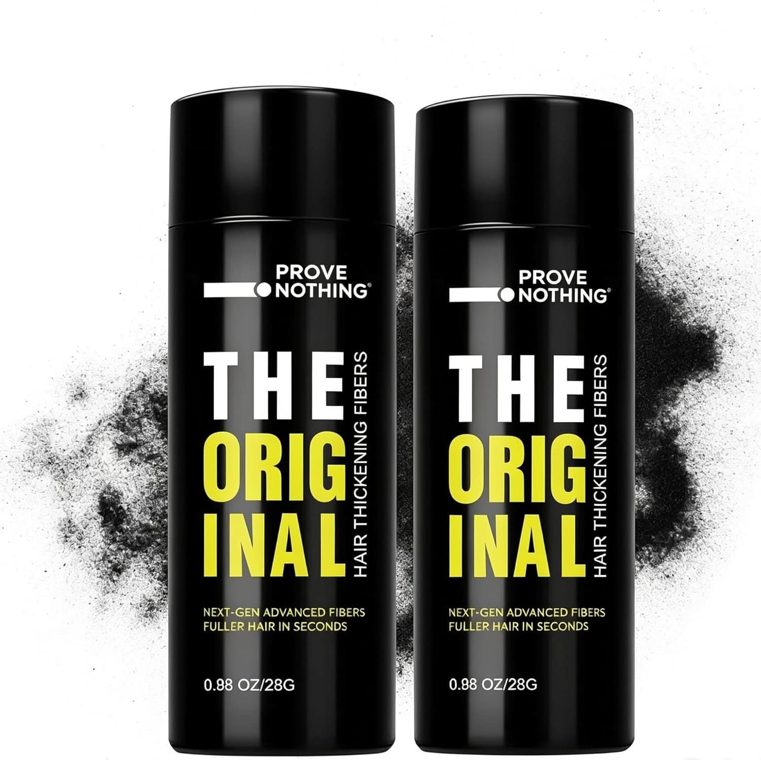[2 PACK] PROVE NOTHING Hair Building Fibers 56g Hair Thickening Fibers for Thinning Hair Instantly Fills Bald Spots & Hair Loss Areas Natural Black, Long - Lasting Volume for Men & Women (Black) - Office Catch