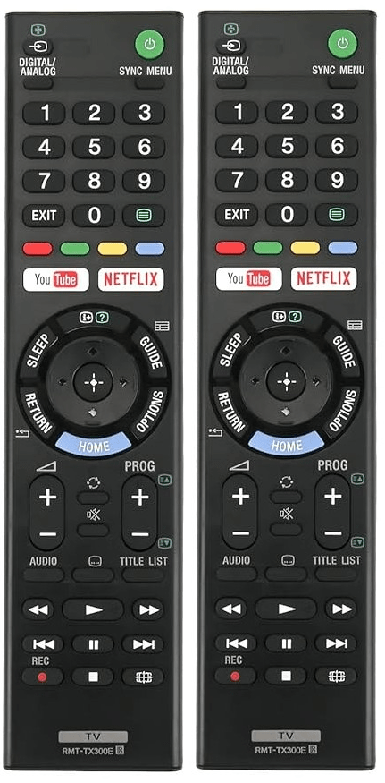 [2 Pack] Replacement RMT - TX300E (RMTTX300E) TV Remote Control Compatible with Sony BRAVIA Models: KDL32W660E, KDL40W660E, KDL49W660E, KD43X7000E, KD49X7000E, KD55X7000E - Office Catch