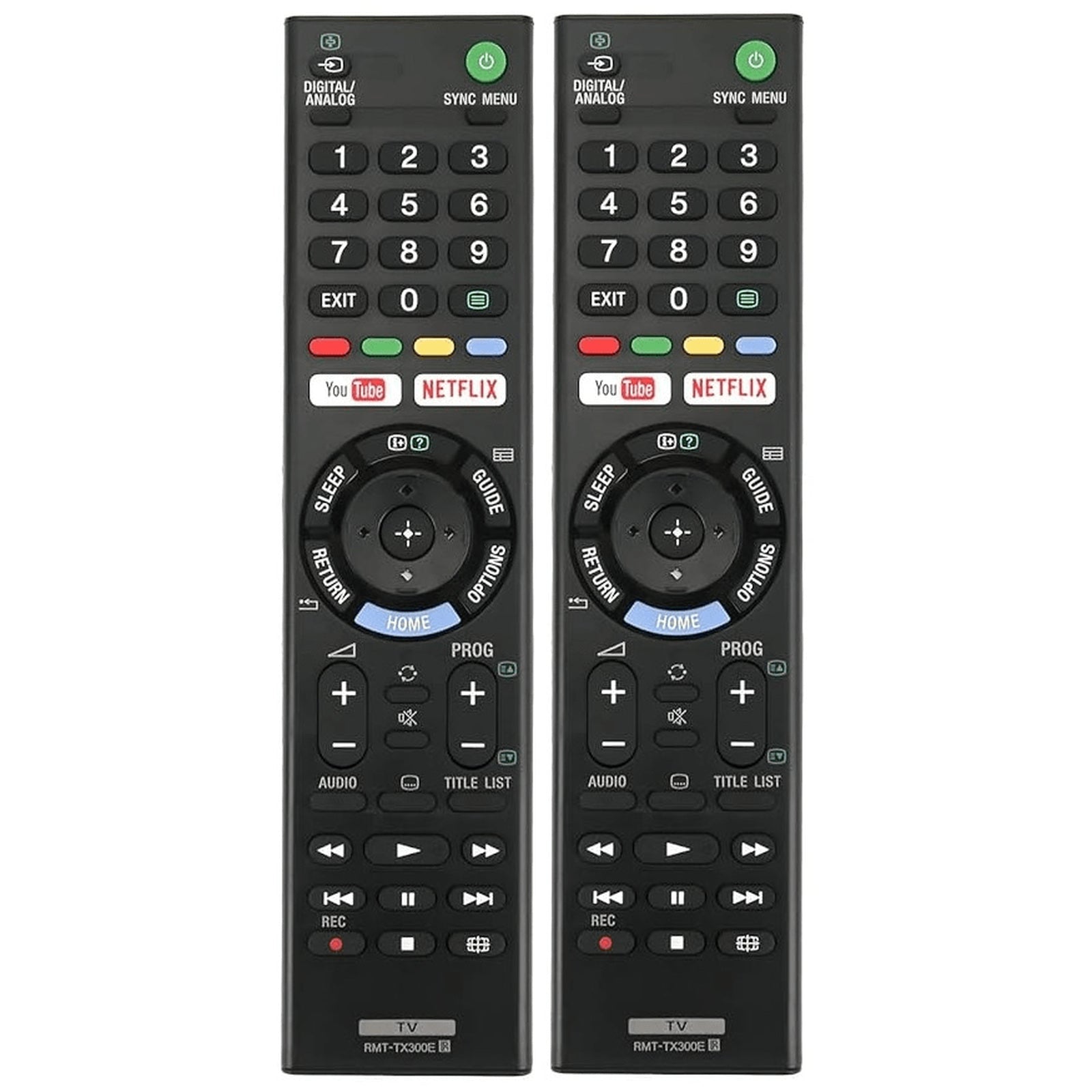[2 Pack] RMT-TX300E TV Remote Replacement for Sony Bravia KDL32W660E KDL40W660E KDL49W660E KD43X7000E KD49X7000E KD55X7000E - Office Catch