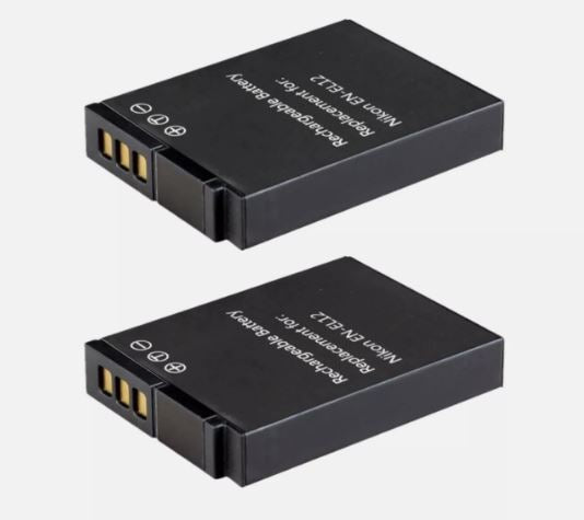 2x EN - EL12 Battery for Nikon Coolpix AW100 AW100S AW110 AW110S AW120 S640 S70 - Office Catch
