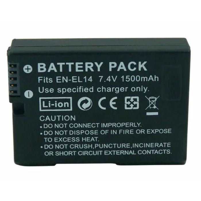 2x EN - EL14 Batteries + Dual USB Charger for Nikon D3100, D3200, D3300, D5100, P7000, P7100 – 1500mAh Replacement Kit - Office Catch