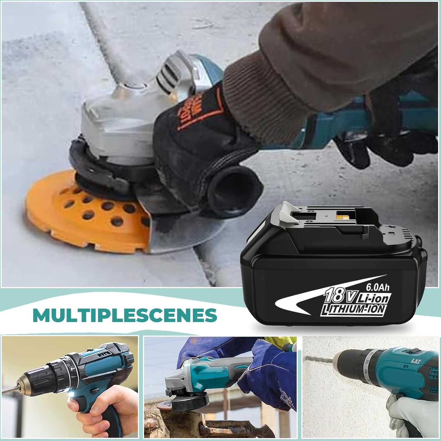 2x Replacement Battery + Charger Combo Compatible with Makita 18v Cordless Power Tools - Office Catch