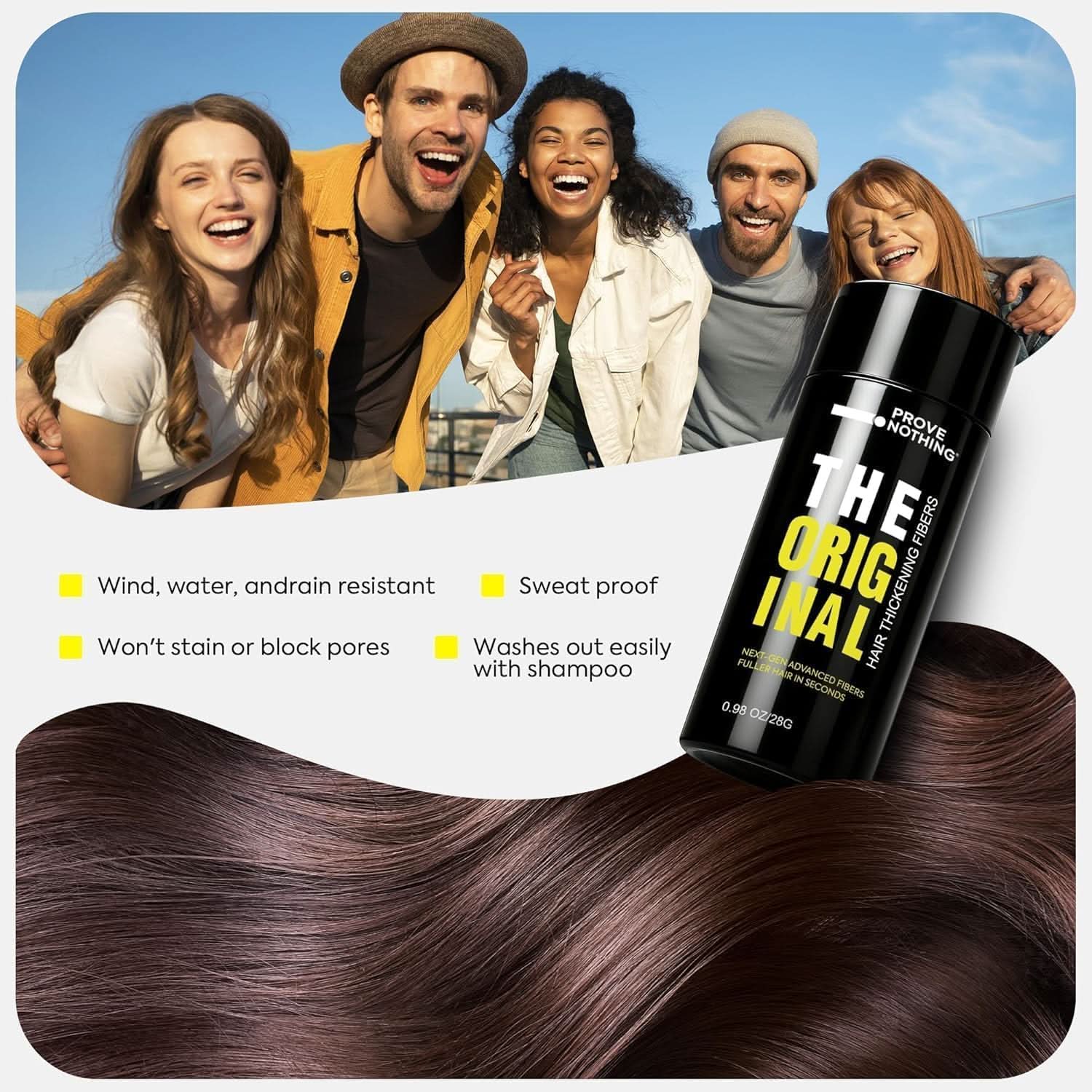 [3 PACK] PROVE Nothing 86g VALUE PACK PN Hair Fibers for Thinning Hair & Bald spots (DARK BROWN) - 3x 28g Bottles - Conceals Hair Loss in Seconds - Hair Powder for Women & Men | Designed in Australia (Medium Brown) - Office Catch