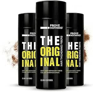 [3 PACK] PROVE Nothing 86g VALUE PACK PN Hair Fibers for Thinning Hair & Bald spots (DARK BROWN) - 3x 28g Bottles - Conceals Hair Loss in Seconds - Hair Powder for Women & Men | Designed in Australia (Light Brown) - Office Catch