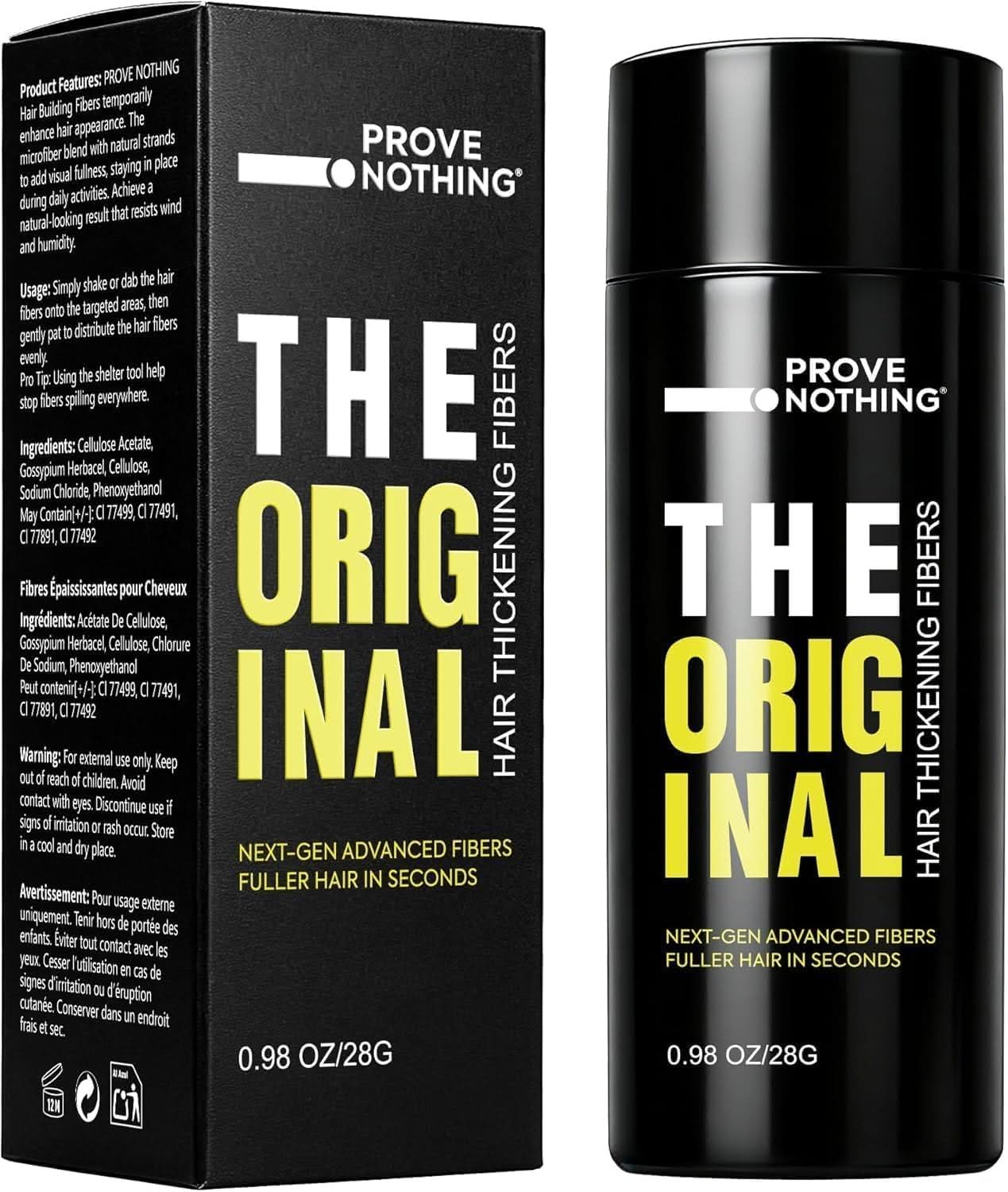 [3 PACK] PROVE Nothing 86g VALUE PACK PN Hair Fibers for Thinning Hair & Bald spots (DARK BROWN) - 3x 28g Bottles - Conceals Hair Loss in Seconds - Hair Powder for Women & Men | Designed in Australia (Drak Brown) - Office Catch