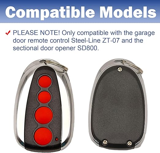 [3 Pack] Steel - Line ZT - 07 Garage Door Replacement Remote Suits SD800 Garage Openers - Office Catch