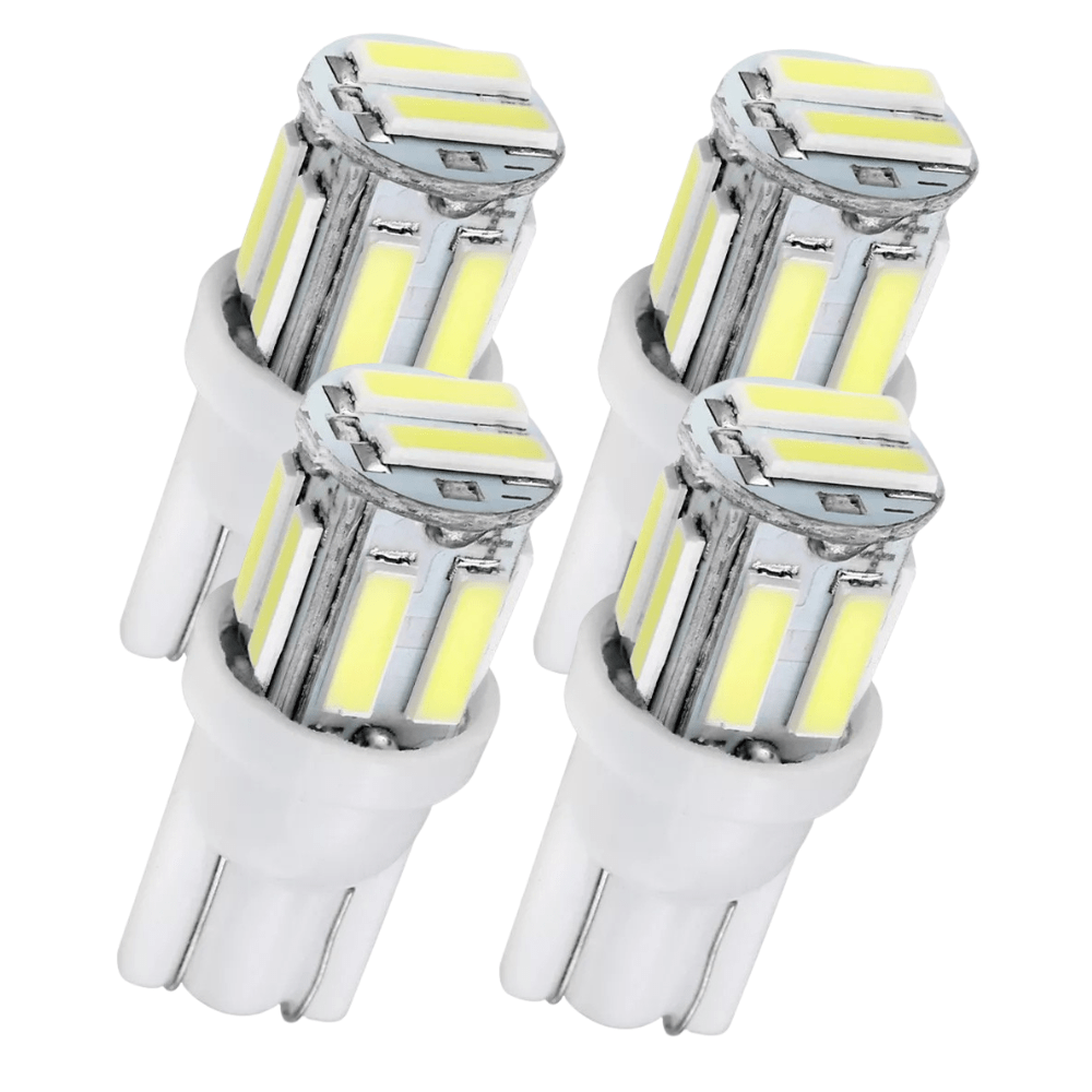 4x Cool White T10 LED Wedge Bulbs – 7020 10 - SMD Interior Car Lights for Map, Dome, License Plates - Office Catch