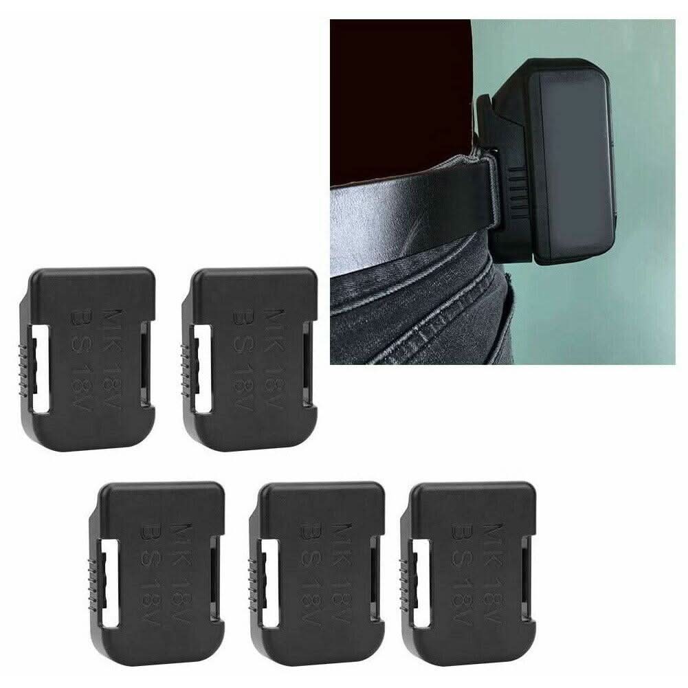 [5 Pack] Battery Holder Shelf Rack Storage Mount for 18V Makita & Bosch Batteries | Wall & Shelf Mounting Slots (Mounts Only) - Office Catch