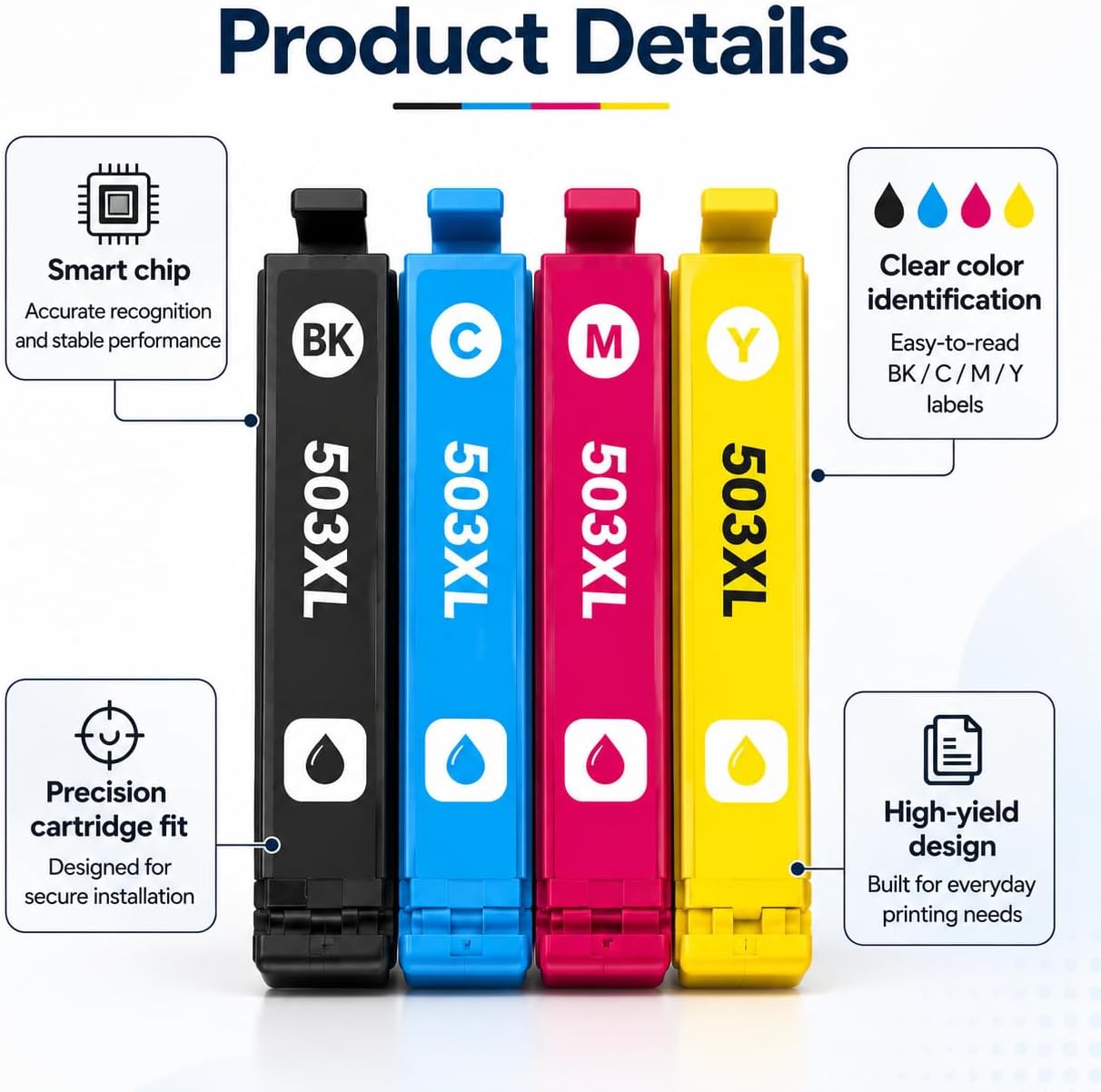 TAVICE 4X 503XL Ink Cartridges Compatible with Epson XP-5200 WF-2960 XP5200 WF2960
