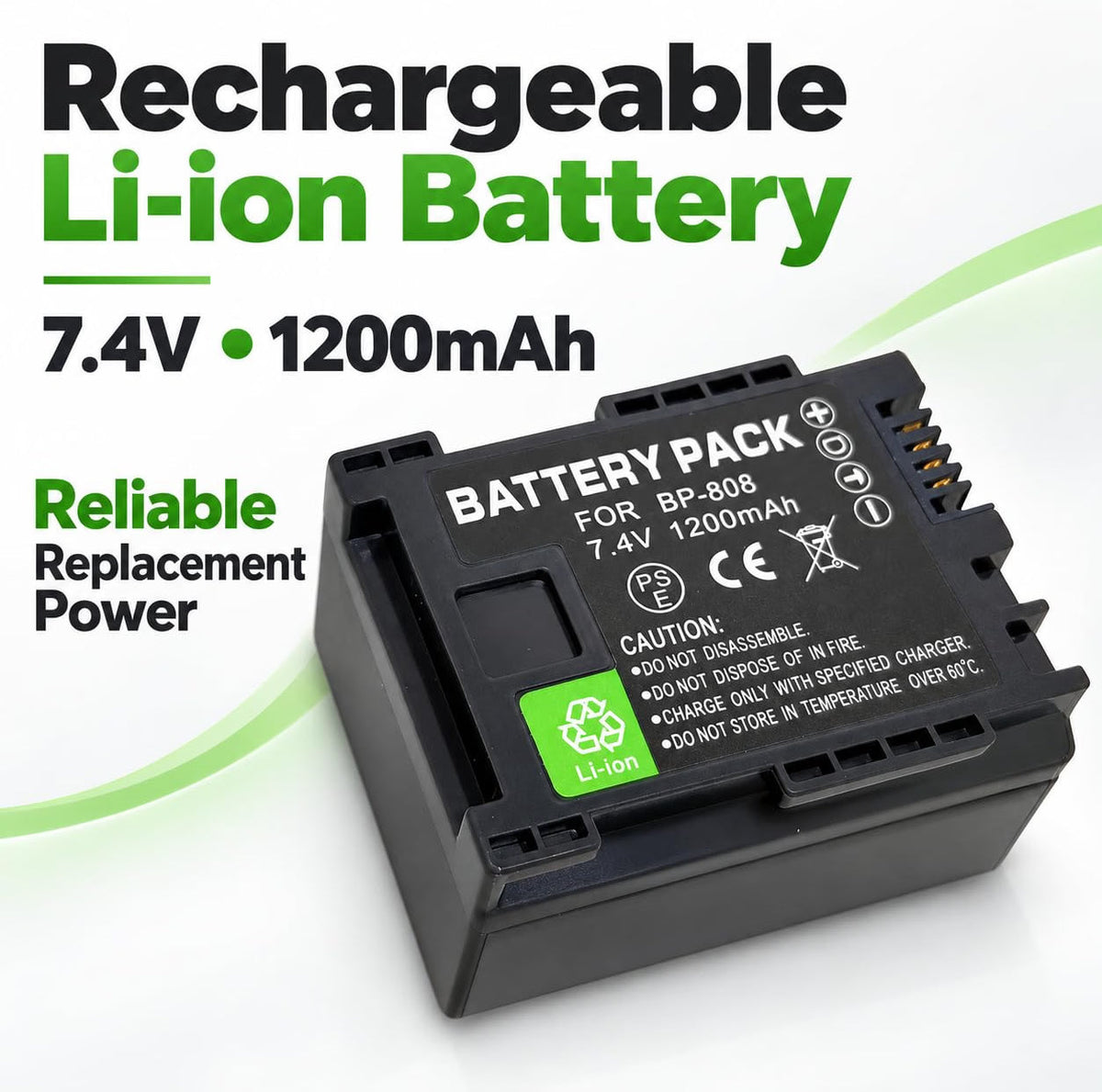 TAVICE BP-807 BP-807D BP-808 BP-808D BP-809 BP-809B BP-809S Replacement Battery Compatible with Canon Camcorders