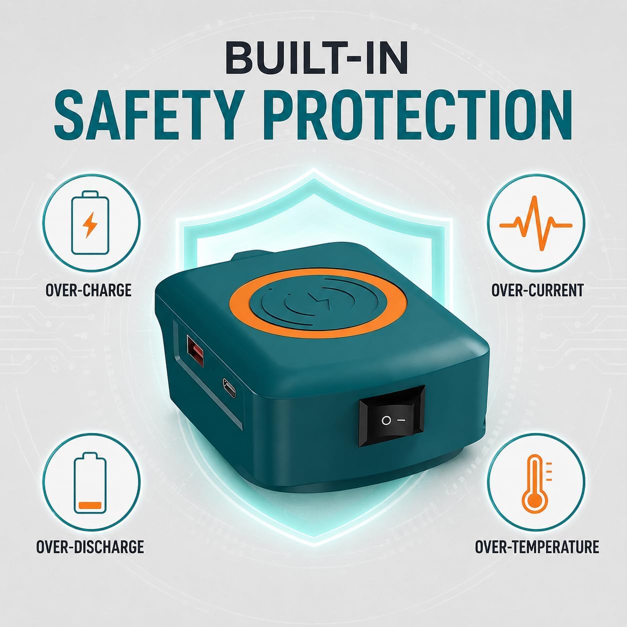 TAVICE Type-C USB Wireless Phone Charger Adapter Compatible with Makita 18V LXT Battery