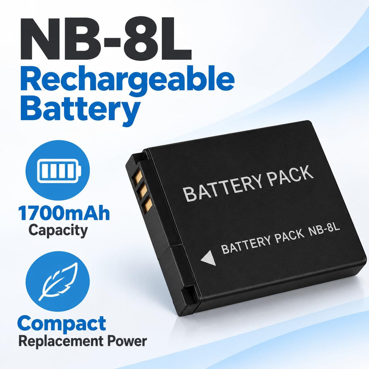 TAVICE NB-8L NB8L Replacement Battery Compatible with Canon PowerShot A3300 A3200 A3100 A3000 A2200 A1200