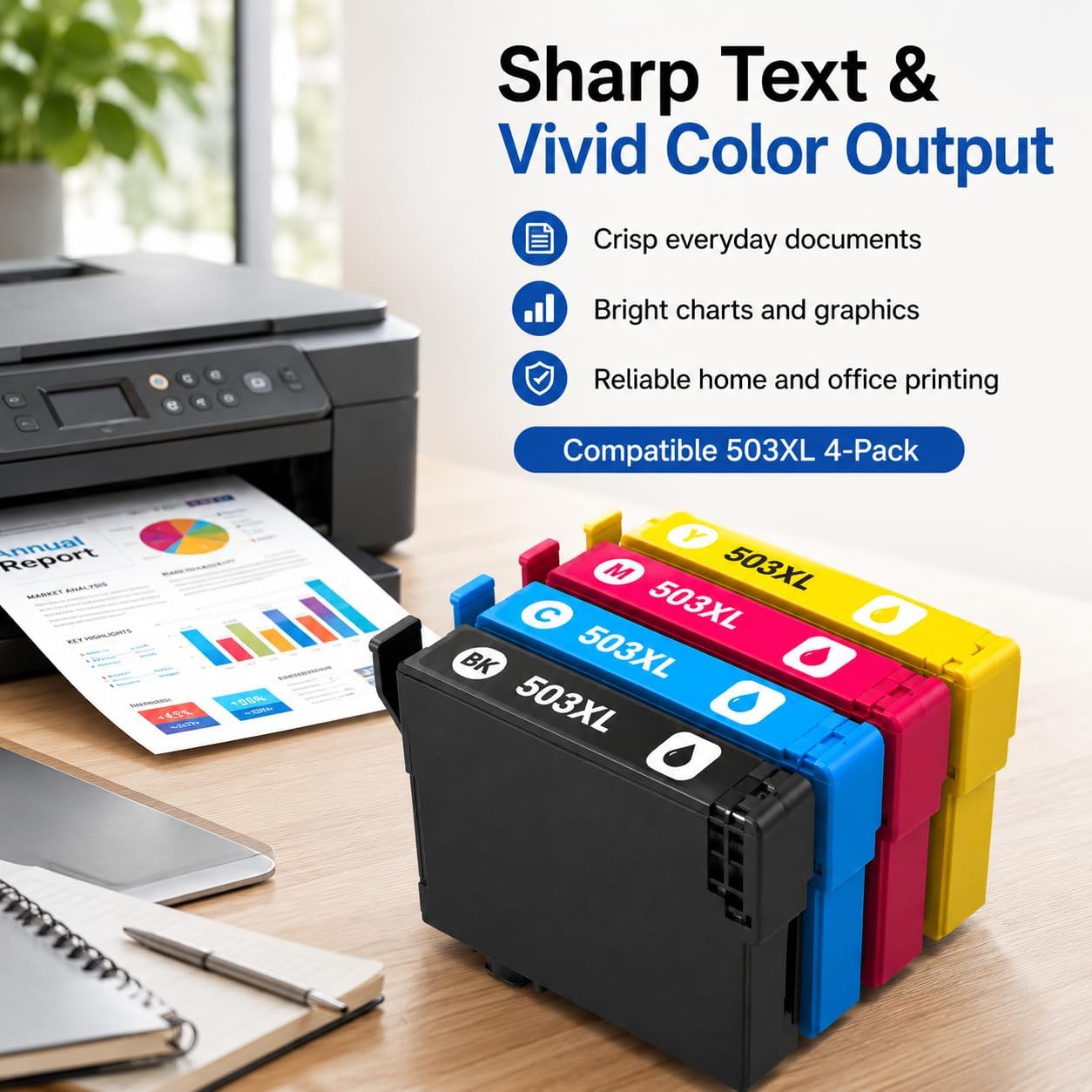 TAVICE 4X 503XL Ink Cartridges Compatible with Epson XP-5200 WF-2960 XP5200 WF2960